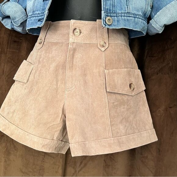 BlankNYC Suede cargo shorts 🔥 NWT 🔥 lined 🔥 size 24 - Picture 2 of 13